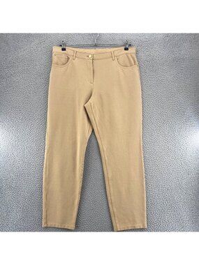 Chicos Pants Womens 3 US 16 Peyton Khaki So Slimming Stretch Knit Skinny Casual